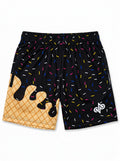 black ice cream sprinkles shorts